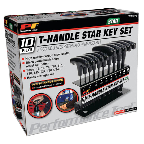 10-Piece Star T-Handle Allen Wrench Set With Long Arm Hex Keys Built Tough For Any Job Durable Carbon Steel Black Oxide Finish
