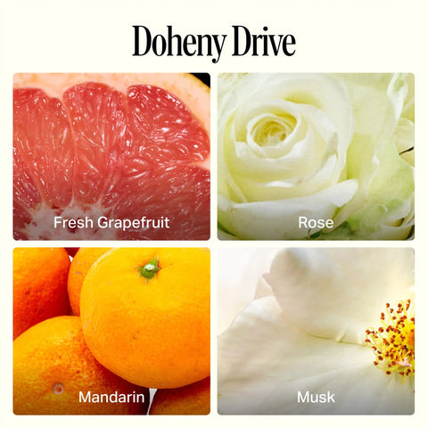 Luxurious All Purpose Cleaner With Doheny Drive Scent featuring fresh grapefruit, rose, mandarin, and musk fragrance elements