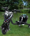Rad Electric Crazy Drift Cart for Kids Big Wheel Drift Trike 12V Ride On Car With Swivel Steering Slide Seat 360 Degree Drifting Adjustable Size for Growing Riders Strong Steel Frame Black, side view