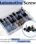 160 Piece Car Screw Kit With 14 Sizes Self Tapping Phillips Round Head Retainer Clips For Bumper Hood And Trim