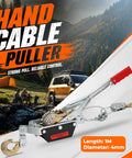 Heavy Duty 4 Ton Come Along Winch With 13 Ft Galvanized Steel Cable Dual Ratchet Pulley Double Lock Claw And 2 Safety Hooks For Vehicle Recovery Fence Farm And Construction Projects, 1m 4mm cable