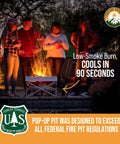 Group gathered around Go Anywhere Portable Fire Pit For Camping And Backyard Grilling Lightweight 8 Lb Pop Up Fire Pit Opens In Seconds