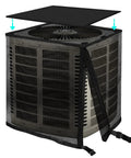 All Seasons Outdoor AC Unit Cover With Detachable Waterproof Top, No Fuss Full Mesh Breathable Design Keeps Your AC Ventilated And Protected From Rain Snow Leaves And Cottonwood, Size 35.4 By 35.4 By 39.4 Inches