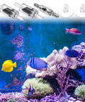 MMETERXITY aquarium check valves set: stainless steel 1-way valve, 2 clear plastic check valves, and 2 suction cups