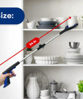 34 Inch Extra Long Reacher Grabber With Foldable Gripper And Rotating Jaw For Easy Pickup A Handy No Sweat Long Reach Tool For Home And Kitchen Mobility Aid To Reach High Or Low Items Without Straining extending to grab a cup off a shelf