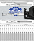 20 Piece Drywall Router Bit Set 3/16 Inch Shank M2 High Speed Steel Cutting Bits displayed in clear packaging