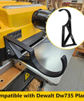 Heavy Duty Side Mount Dust Hose Bracket For Planer Compatible With Two Point Five And Four Inch Collection Hoses Sweet Shop Gadget installed on DW735.