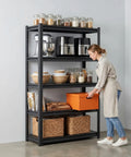 Heavy Duty Garage Shelving Unit 72 Inch Tall With 3000 Lbs Capacity 5 Tier Adjustable Metal Storage Shelves displaying kitchen items