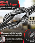 Beefy Portable Drill Winch With 1500 Lb Capacity Red Handheld Winch Kit 40 Foot Synthetic Rope 360 Degree Hook Rotation rope close-up
