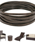 Wicker Repair Kit For Patio Furniture High Strength Polyethylene Strapping 130 Ft Mottled Dark Brown 7mm Wide 1.2mm Thick