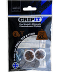 Package of Gripit brown 20mm plasterboard fixings, 4-pack, for stud walls, with M6 bolts, max load 93 kg, ideal for DIY and trade use.