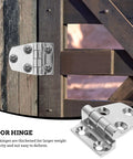 Heavy Duty 316 Stainless Steel Door Hinges Two Pack 54x37mm on wooden gate. Anti rust and quiet operation for home and marine use.