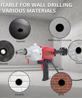 Powerful Beast 1500W 2 In 1 Wet And Dry Handheld Concrete Core Drill with diamond core bits drilling various materials