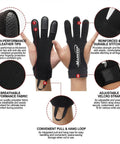 Archery Gloves 2 Pack For Left And Right Hands Three-Finger Leather Bow Guard Universal Fit with anti-slip pads and Velcro strap