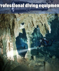 Cave diver using DL10R Dive Light 4500 Lumens Beast Mode Underwater Flashlight, Type C Rechargeable, IPX-8 Waterproof, 100m depth