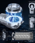 Magnetic Dryer Vent Coupling Kit With Quick Connect 4 inch duct, self-aligning magnets illustration and 2.6 ft hose details