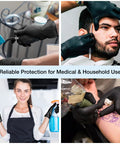 Top-Tier Black Nitrile Disposable Gloves In A Massive 1000-Count Box, 4 Mil Extra-Thick Cushioning X-Large Fit used for tattooing and cleaning.