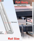 Deep Throat F Clamp For Welding Heavy Duty Bar Clamp With 15 5/8 Inch Jaw Opening And 5/5/8 Inch Deep Throat in use on metal rail