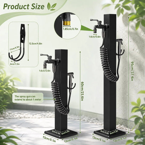 Built Like A Tank Frost Proof Yard Hydrant And Outdoor Faucet With Sprinkler Head Heavy Duty Galvanized Garden Water Column dimensions and features.