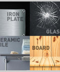 Variety of materials including iron plate, glass, ceramic tile, and board for marking with 2 Pack 6 Inch Automatic Center Punch With Adjustable Impact One Hand Operation Built Tough For Precise Marking And Hole Centering In Wood And Metal Projects