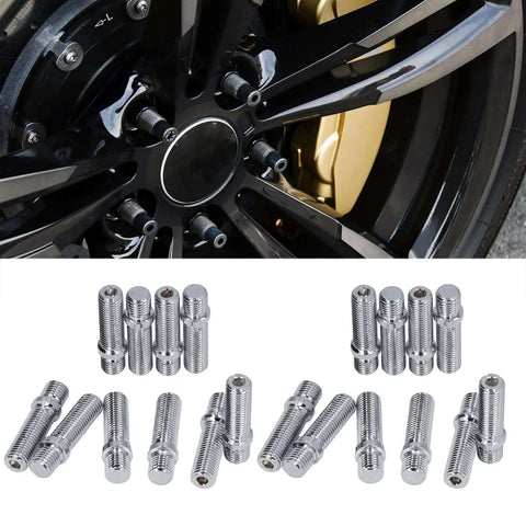 Heavy Duty 33mm Shank Extended Wheel Conversion Stud Kit Heat Treated Grade 10.9 Steel Zinc Plated 50mm Length Screw Adapters For Euro Cars 20 Pack M12*1.25 To M12*1.5 Perfect Fit Upgrade, chrome wheel studs