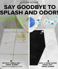10 Pack Urinal Mats With Urinal Screen Deodorizer For Men Non Slip Absorbent Floor Pads in commercial restroom before and after