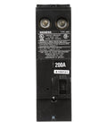 Front view of Beefy 200 Amp 2 Pole 240 Volt Plug-In Circuit Breaker for Home Electrical Panels, showing 200A label and connectors.