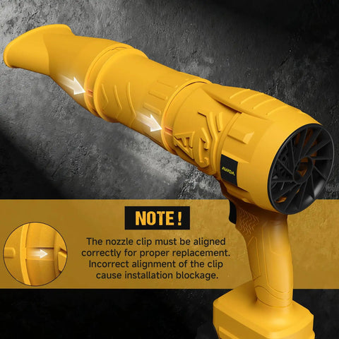 Cordless Leaf Blower For 20V Max Battery Compatibility Mini Turbo Jet Handheld Blower focus on nozzle and alignment clip