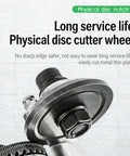 Close-up of Drill Nibbler Sheet Metal Cutter Attachment showing physical disc wheel for DIY projects and home repairs.