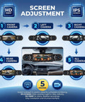 Screen adjustment modes for 4 Channel 360 Degree Dash Cam Front Rear Interior Coverage Left And Right 3.16 Inch Display