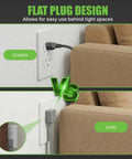 Comparison of flush to wall plug designs for Heavy Duty Appliance Extension Cord 25 Ft Gray With Angle Plug For Air Conditioners Washers