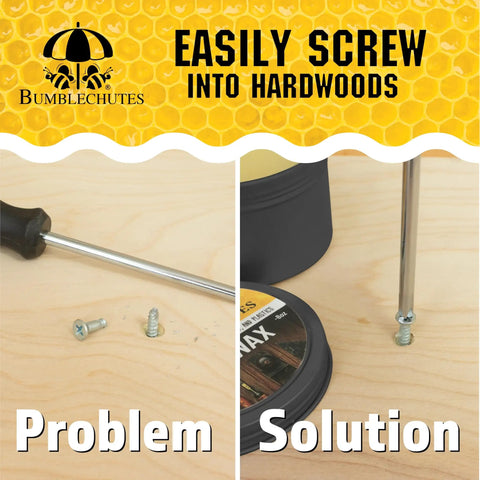 Comparison of wood screws before and after using All Purpose Shop Wax Finish Paste With Carnauba Beeswax
