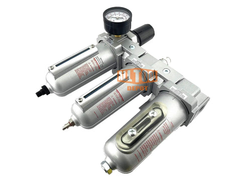 Beefy Half Inch NPT Heavy Duty Industrial Grade Filter Regulator Coalescing Desiccant Dryer System with auto drain gauge