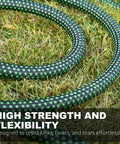 Relxitl garden hose, flexible, green and black braided exterior, 100 ft for outdoor use