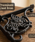 Built Like A Tank Heavy Duty Cast Iron Shelf Brackets 4 Pack Butterfly Wall Corbels 8 X 5.5 Inch, exquisite black iron butterfly design.