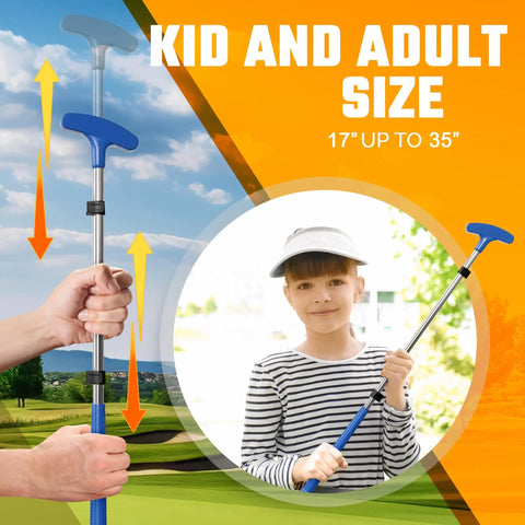 Junior Golf Putter With Extendable Shaft For Right Or Left Hand Kids, Easy Grow With You Size Adjust, 17 To 35 Inches