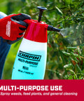 48oz Handheld Pump Sprayer For Lawn And Garden With Wide Mouth Tank Translucent Poly Material Adjustable Cone Nozzle