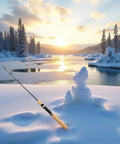 Compact Ice Fishing Rod For Winter Angling Pen Style Spinning And Casting Compatible With Lures Tackle 75cm on snow