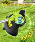 Close-up of the motor on Cordless 20V Weed Wacker String Trimmer And Edger 2 In 1 With Wheel, 12 Inch Cutting Width