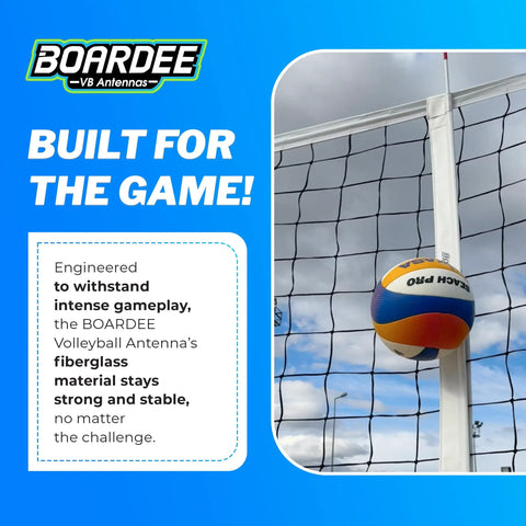 Portable Fiberglass Volleyball Antenna Set For Indoor And Beach Games With Foldable Poles near net and volleyball