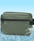 Mens Toiletry Bag For Travel And Grooming, Compact Portable Organizer Kit For Shaving, Army Green Travel Pouch