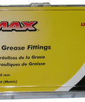 Grease Fitting Assortment Kit 100 Piece SAE And Metric Sizes With 6mm 8mm And 10mm Fittings Straight 45 Degree And 90 Degree Angles