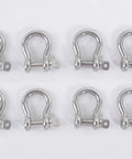 3/16 Inch Anchor Shackle Set With 316 Stainless Steel Body And Pin, Screw Pin, Heavy Duty 8 Pack, 300 Lb Working Load
