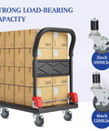 Heavy Duty Prep Table Casters With Locking Brake Set Of Four 4 Inch Expanding Stem Wheels For Commercial Kitchen And Workbench Tube Legs with loaded cart.