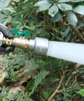 Gloved hand operating Heavy Duty Brass Garden Hose Shut Off Valve With Full Flow Bore for garden watering