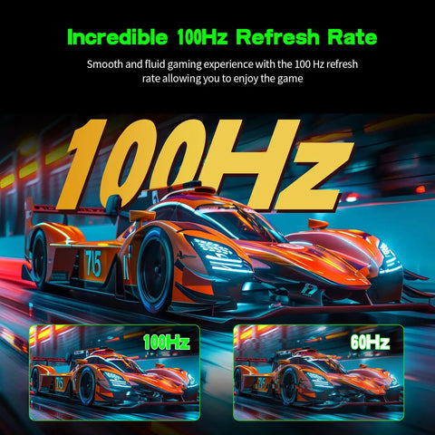 Red sports car demonstrating 100Hz refresh rate on 24 Inch Curved Computer Monitor with 100Hz FHD 1920x1080 2800R immersive display