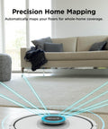 Matrix Clean Robot Vacuum With Serious Suction For Pet Hair On Carpets And Hard Floors Self Empty Base in a modern living room