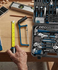 Beefed-Up 220-Piece Home Tool Kit With Toolbox Blue For Home Repairs Auto Maintenance DIY And General Use Heavy-Duty Wrench Set