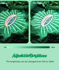 Neon Evil Eye Wall Decor Sign With Dimming LED Green Goth Eyes Bohemian Witchy Bedroom Wall Art USB Powered Neon Light dimmed and bright