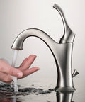 Arlo Single Handle Basin Bathroom Faucet With Lift Rod Drain And Deck Plate Spot Free All-Brite Stainless Steel Finish